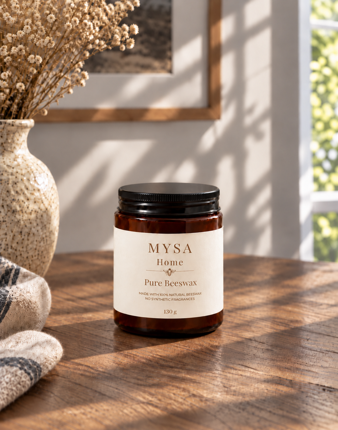 MYSA Pure Beeswax candle